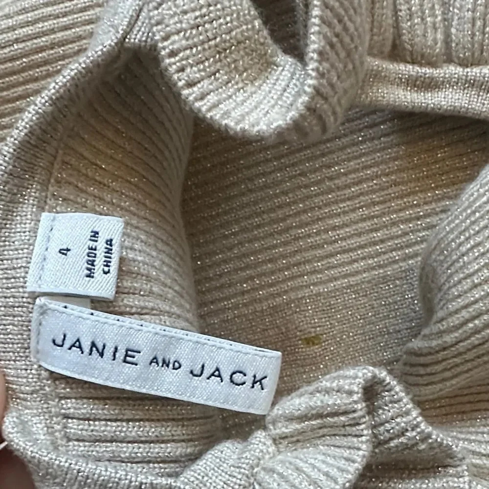 Janie and Jack Ruffled Knit Top - Light Gray